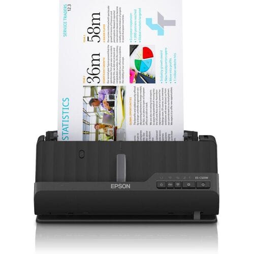 Epson ES-C320W Documentenscanner met ADF voor kantoor - Zwarte A4-scanner met automatische documentinvoer van 600 dpi