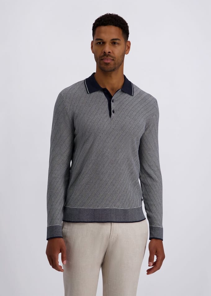pierre cardin Langarm-polo met Modern Fit