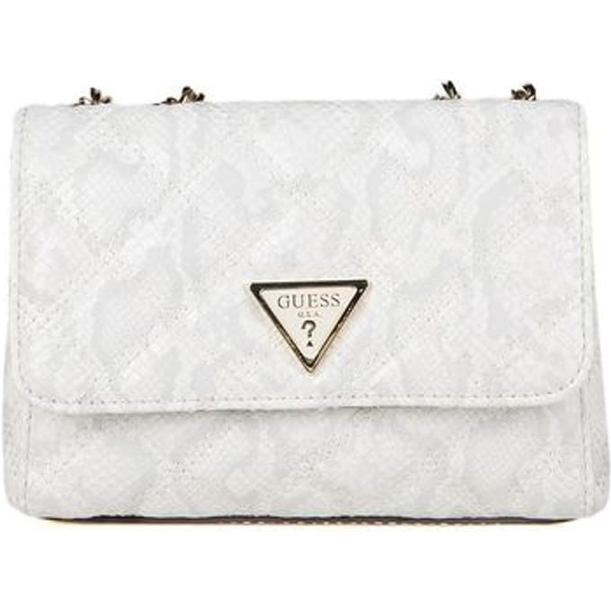 GUESS schoudertas Giully II Mini 2 Comp Convertible Flap Bag Cream White crème