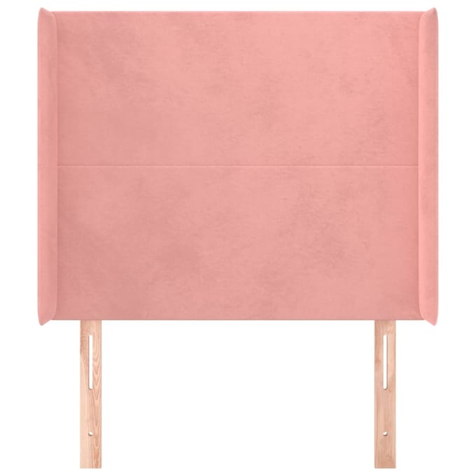 vidaXL - Hoofdbord - met - randen - 83x16x118/128 - cm - fluweel - roze