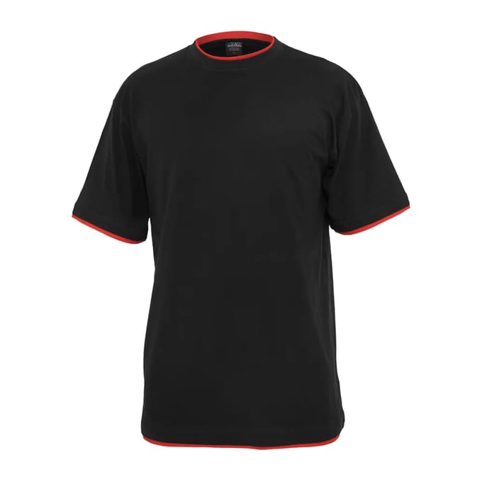Urban Classics - Contrast Tall Heren Tshirt - 3XL - Zwart/Rood