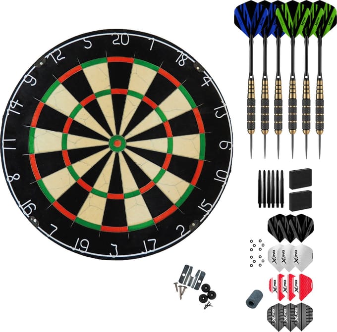 Darts Set Premium Plain A-Merk – Best Geteste Dartbord – Set van 6 dartpijlen – Dart flights – Dart shafts