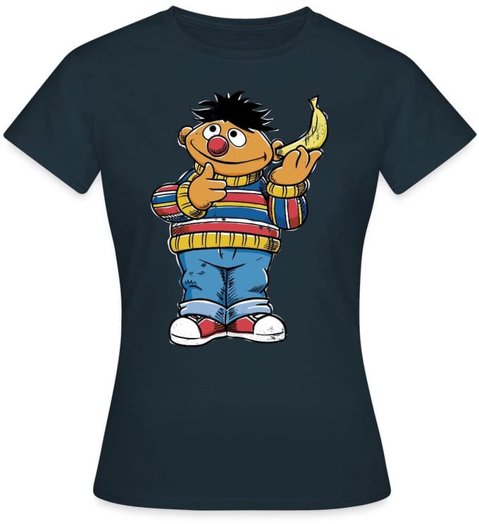Sesamstraat Ernie Banana Telefoon T-Shirt Dames