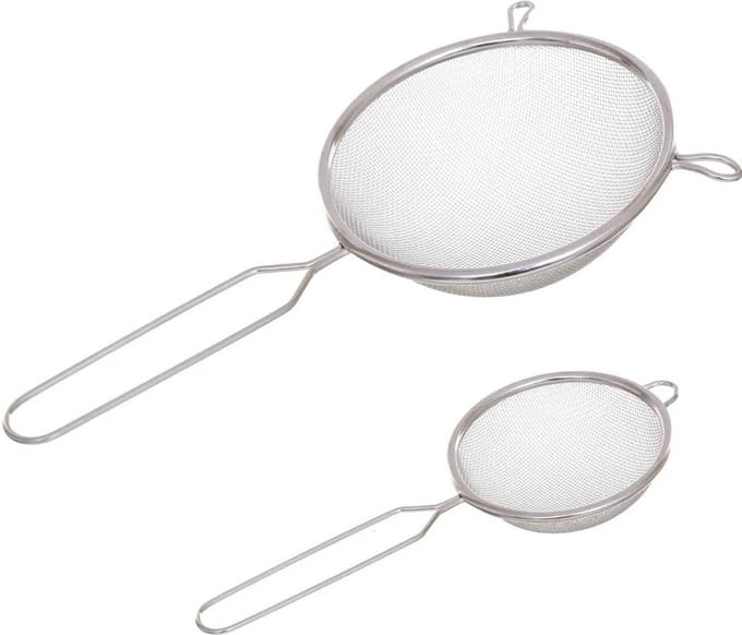 5Five Keukenzeefjes - Set van 2x stuks - 23 en 28 cm - van RVS - Zeefjes - Zeven