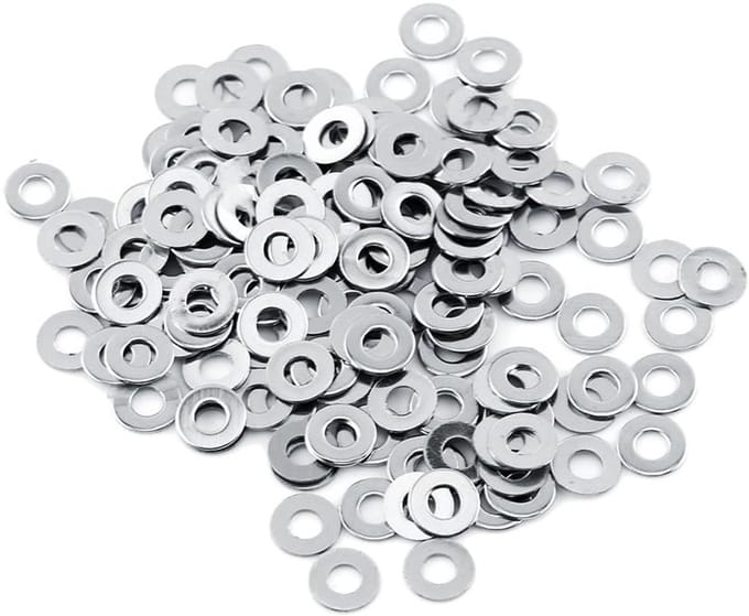 Assortiment van 100 Stuks RVS Platte Ringetjes voor Diverse Toepassingen en Klussen (M3*7*0.5)