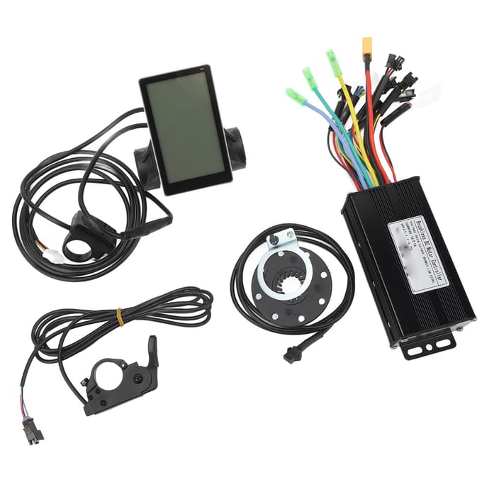 24V 36V 48V 26A Borstelloze Motorcontroller Display Duimgas Vermogensassistentiesensor Kit Fiets Lithiumbatterij gray