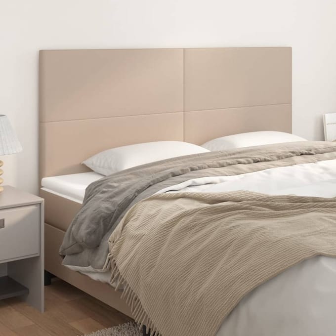 vidaXL - Hoofdbord - cappuccino - 200x5x118/128 - cm - Kunstleer