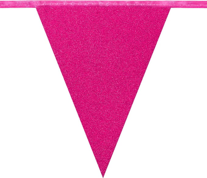 Boland - Kartonnen vlaggenlijn Glitter roze - Glitter & Glamour - Glitter - Glamour - Feestversiering