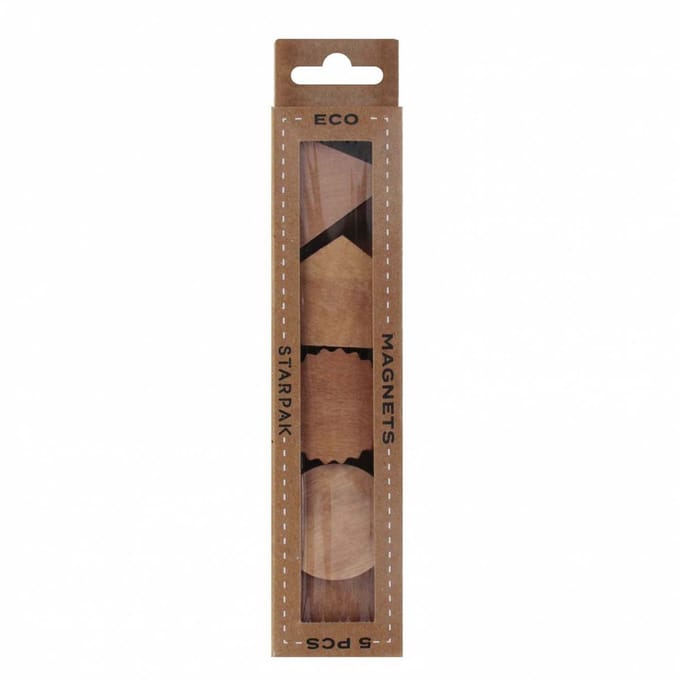 Lobbes houten magneten speelgoed set 3cm - 5 stuks kleurrijk.