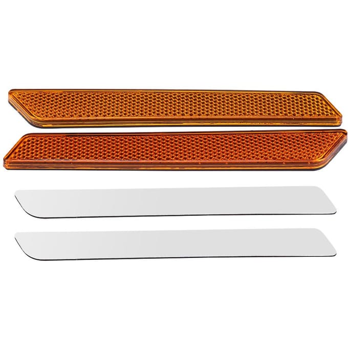 Paire de Réflecteurs de Couvercle de Loquet de Sacoche Rigide pour FLHT FLT FLHX 2014 2017 Orange orange