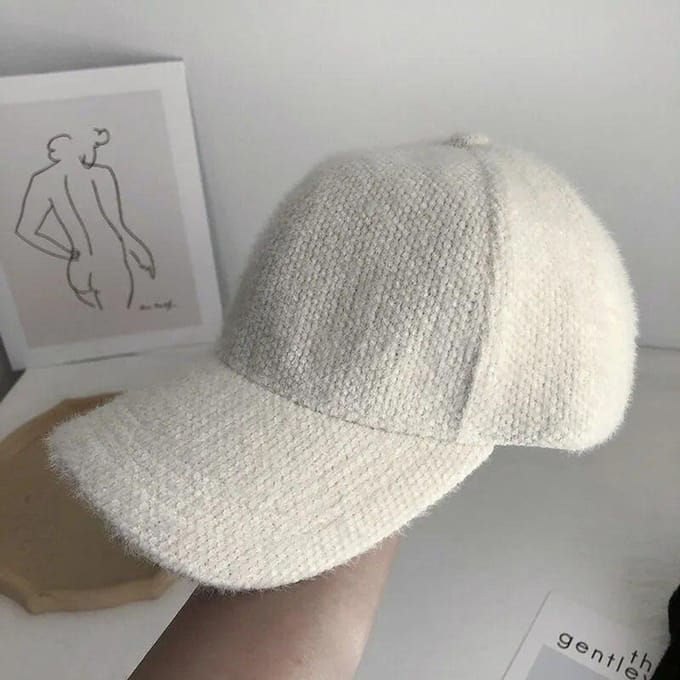 Herfst Winter Effen Kleur Baseball Cap Mode Vrouwen Vizier Hoed Wit Zwart Warm Cap Pluche Baseball Caps