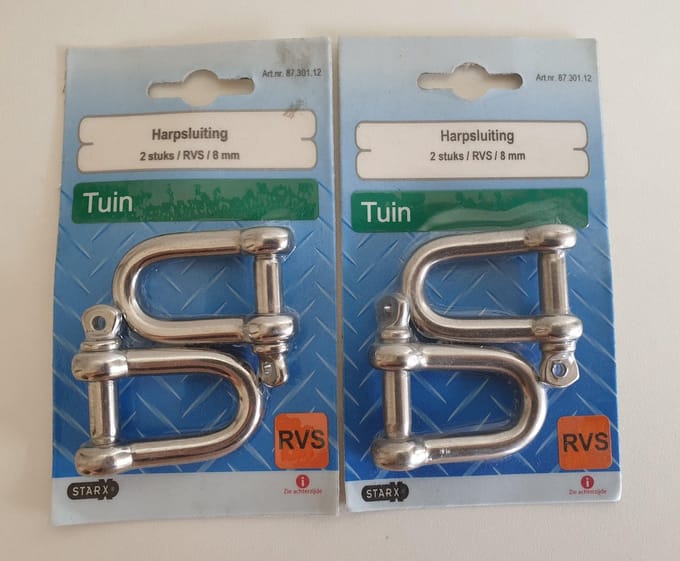 Starx Harpsluiting 4 stuks 8mm RVS - Tuin