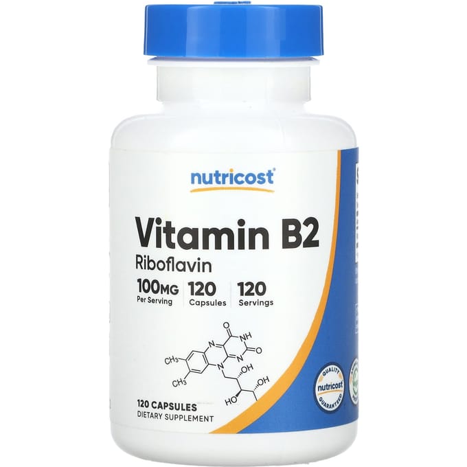 Nutricost, Vitamine B2, 100 mg, 120 capsules