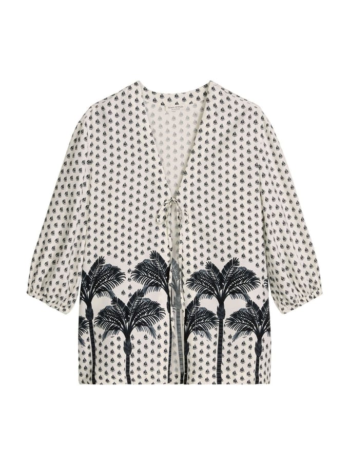 Marc O'Polo Vrouwen Strandshirt Palm Border Geo