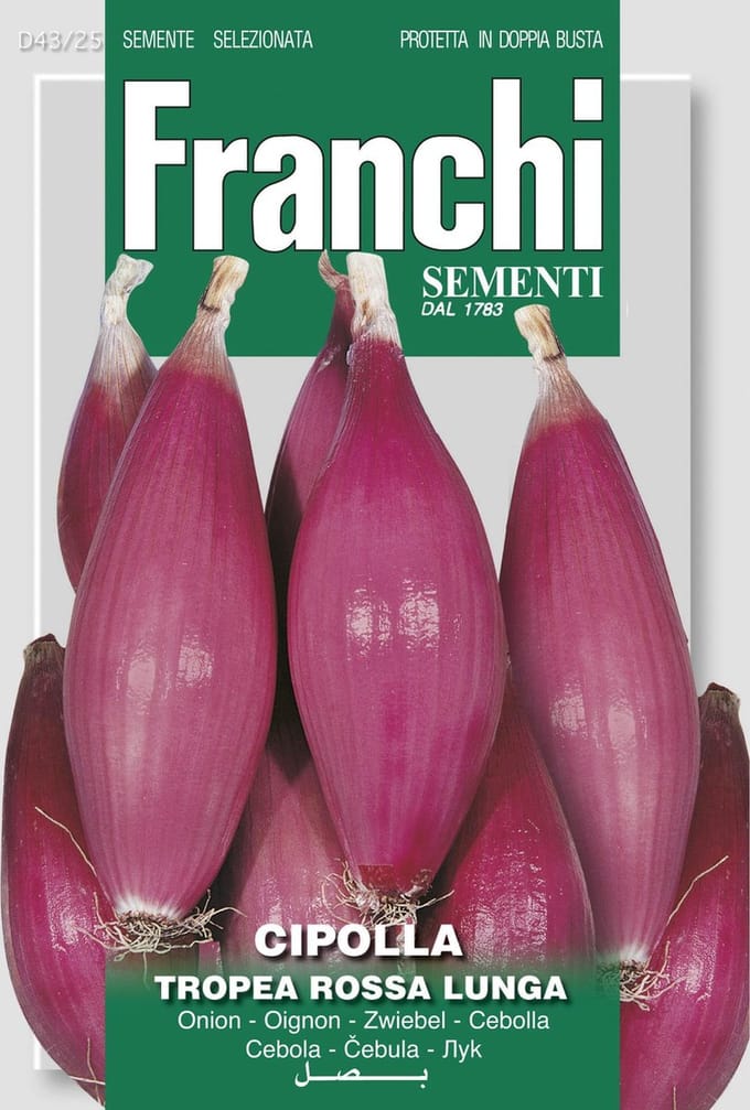 Franchi groentezaad - Cipolla Tropea Rossa Lunga - lange roze uien