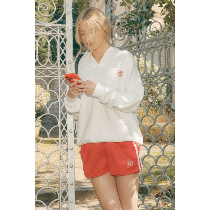 Dames Dsgn Studio Tricot Short Met Zijstreep | Red | Maat: Medium