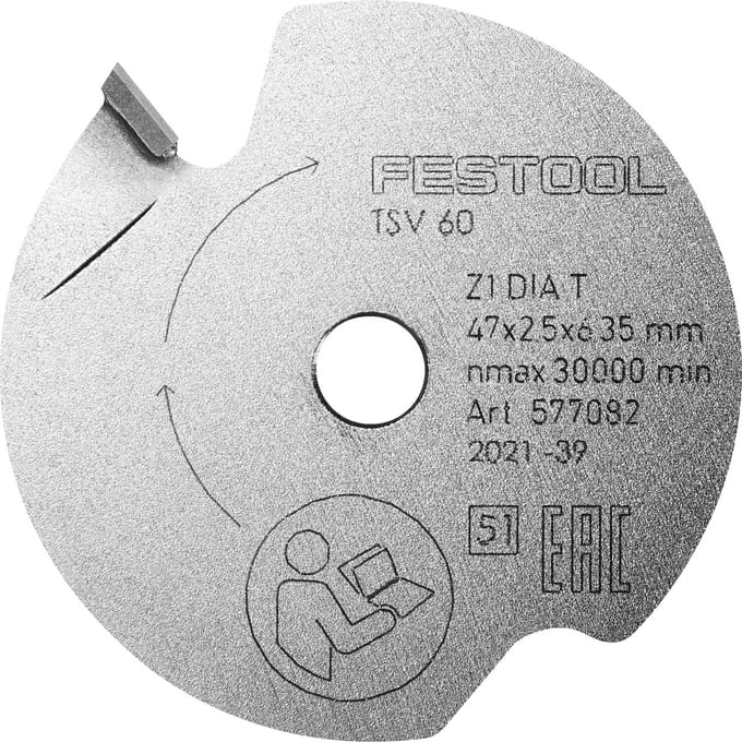 Festool DIA 47x2,5x6,35 T1 577082 Voorritsblad 47 x 6.35 mm Aantal tanden: 1 1 stuk(s)