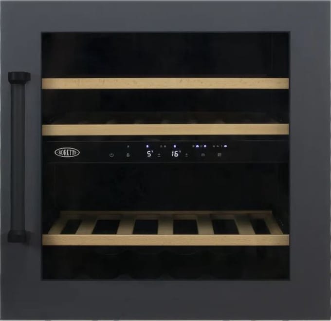 Boretti MLWC60AN Wijnklimaatkast inbouw 60cm, 2 zones, 28 flessen, AN