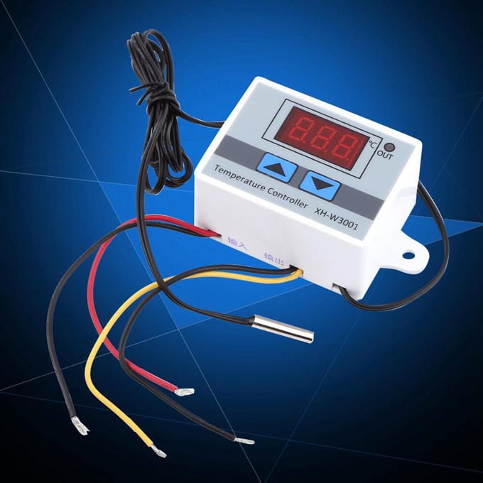 Thermostat Numérique Haute Précision AC220V Contrôleur de Température Interrupteur avec Sonde blanc