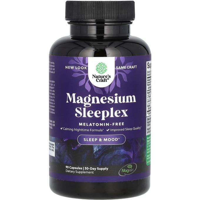 Nature's Craft, Magnesium Sleeplex, Melatoninevrij, 90 Capsules
