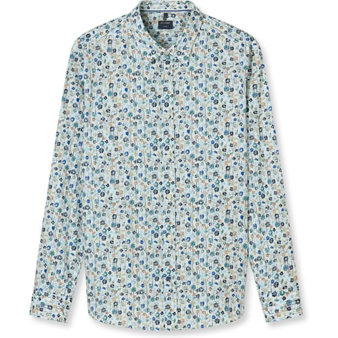 OLYMP Casual Overhemd, Regular Fit, Kent, Wit