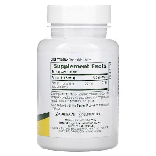 NaturesPlus- Zink, 30 mg, 90 Tabletten