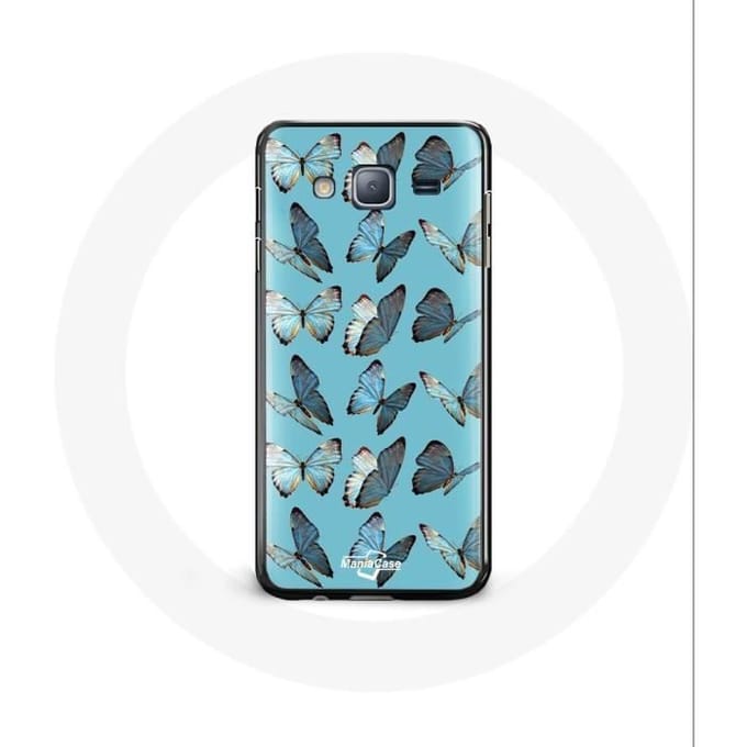 Hoesje voor Samsung Galaxy A3 Vlinders Blauwe Achtergrond