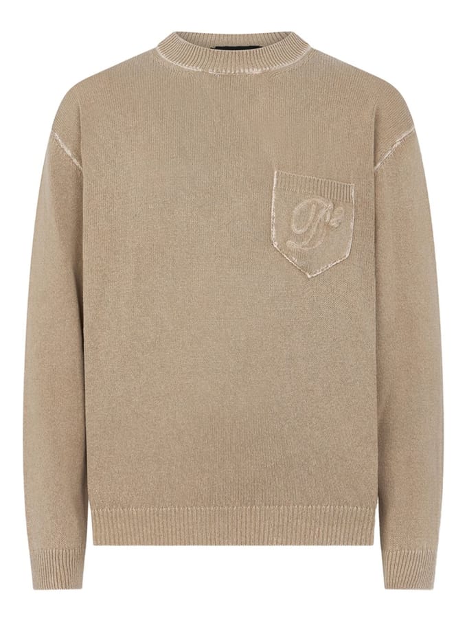 Dsquared2 gebreide pocket man beige