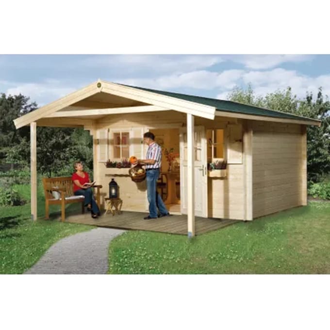Weka Tuinhuis Met Overkapping 110 Type A Gr1 380x500cm