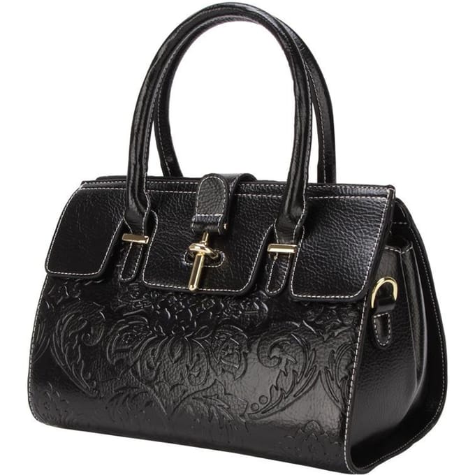 Nieuwe Lente Echte Lederen Dames Handtas Retro Cross-body Tas Modieuze Dames Tas black