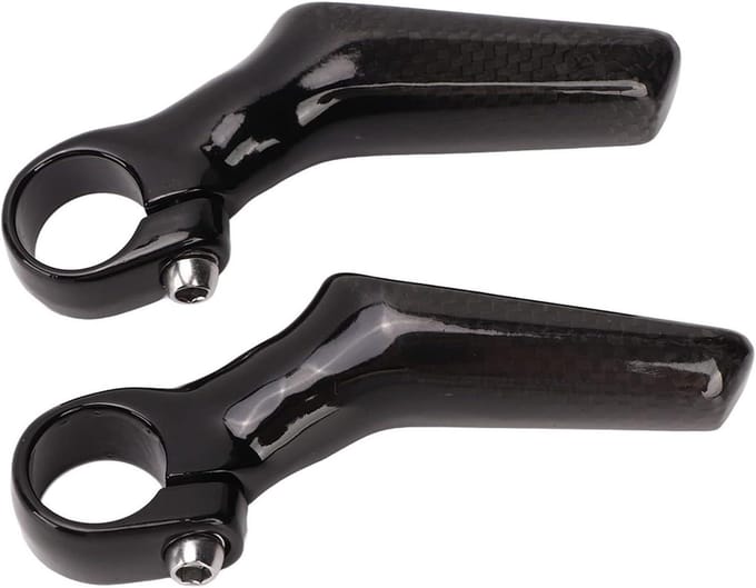 Fietsstuur Eindstukken - Stuur Grips - Comfortabel Fietsen - Ergonomisch Koolstofvezel - 222 mm - Glanzend