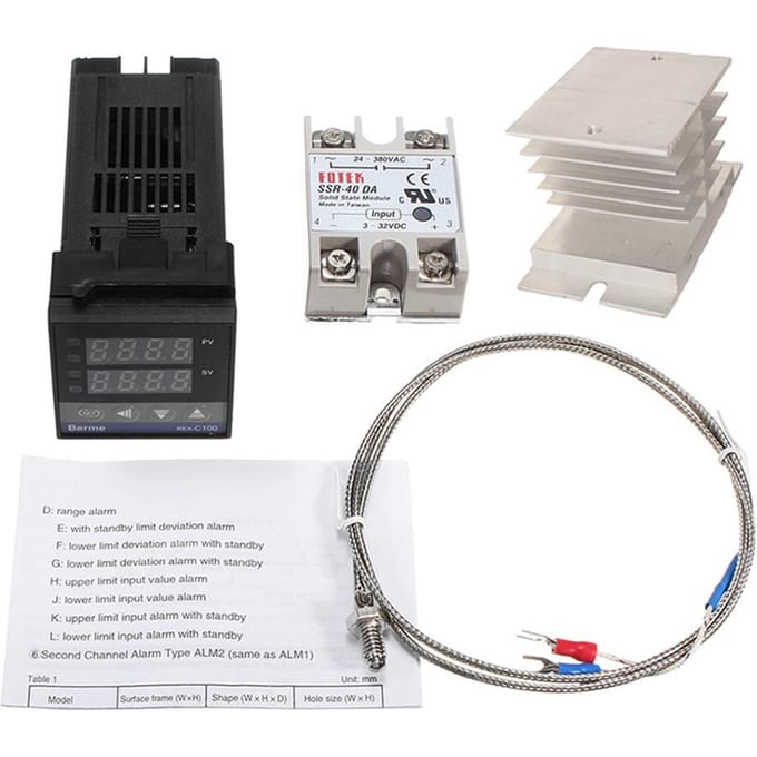 REX-C100FK02-V*AN Intelligente Temperatuurregelaar SSR-uitgang + SSR-40 DA + K-type Thermokoppel 1 kit