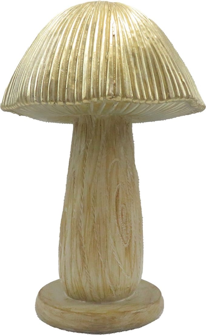 Clayre & Eef Decoratie Paddenstoel Ø 13x20 cm Bruin Polyresin Herfst decoratie