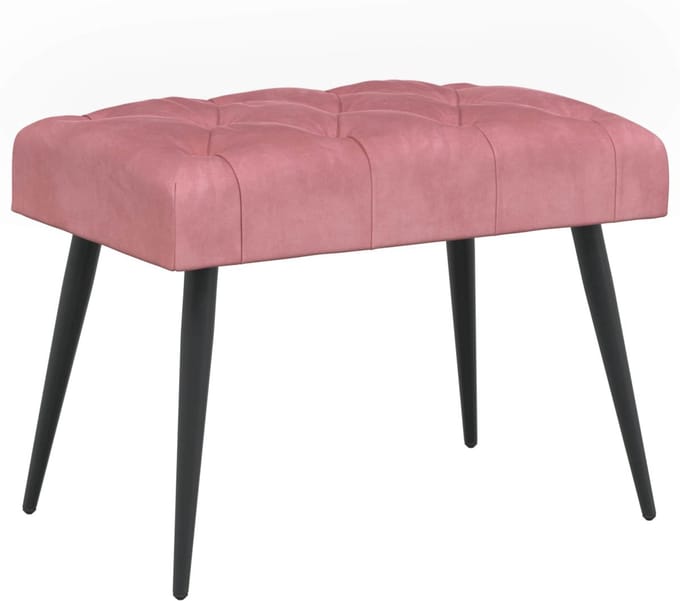 vidaXL - Bank - met - knopen - tufting - Roze - 60 - x - 40 - x - 45 - cm - Fluweel
