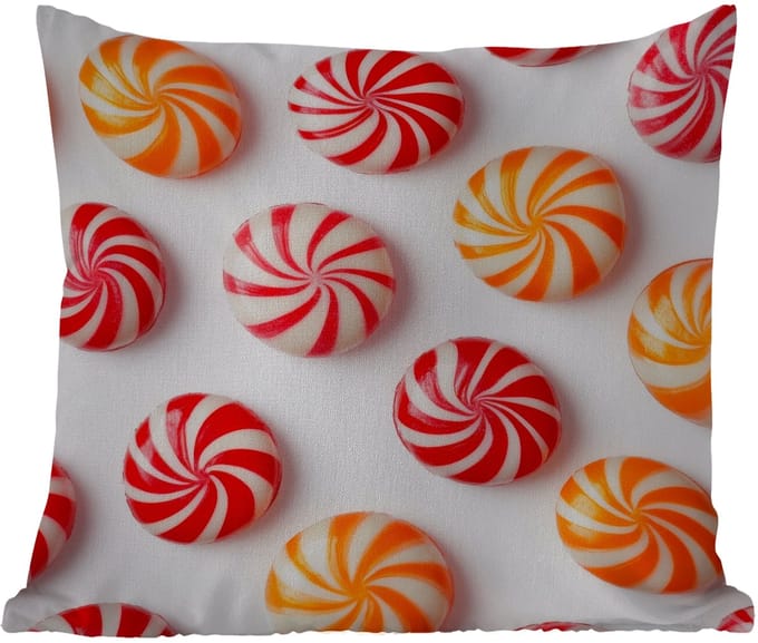 Tuinkussen - Snoep - Patroon - Rood - Oranje - 40x40 cm - Weerbestendig