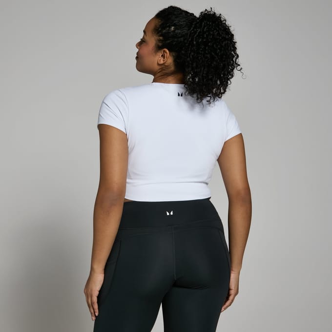 MP Power croptop met korte mouwen voor dames - Wit - L