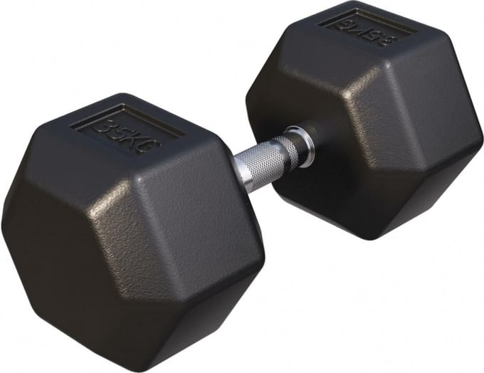 Gorilla Sports Dumbbell - 1 x 35 kg - Gietijzer - Hexagon - Halter