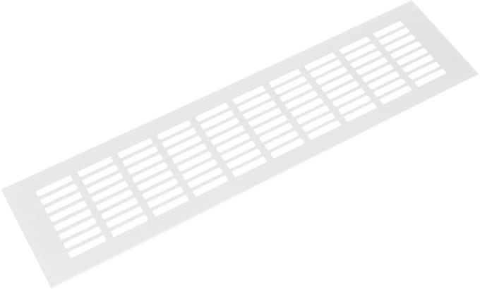 Aluminium Plintrooster - 400x100mm - Wit - Inbouwrooster - Ventilatierooster