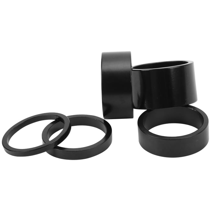 5 stuks/set Fiets Voorvork Onderlegring Mountainbike Aluminium Headset Spacer Vork Onderlegring black