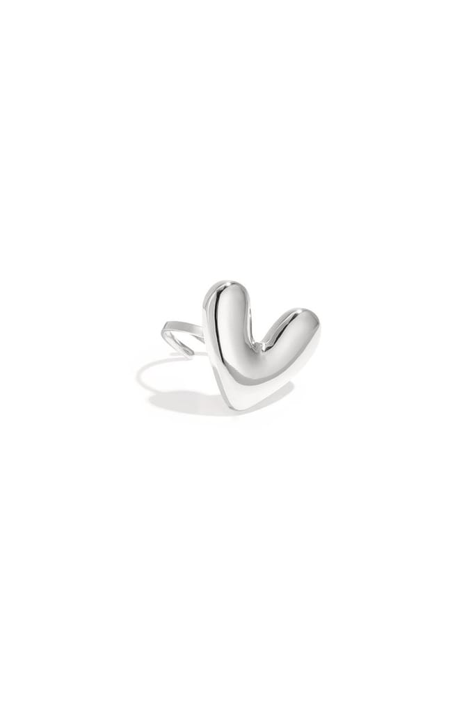 Funky hart ring zilver