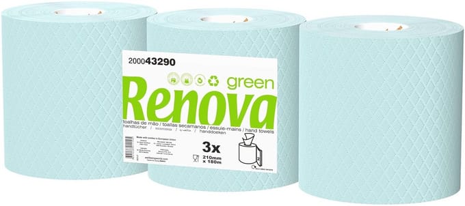 Absorberende Handdoekrol voor Dispenser - 2 Lagen - Blauw - 180 Meter