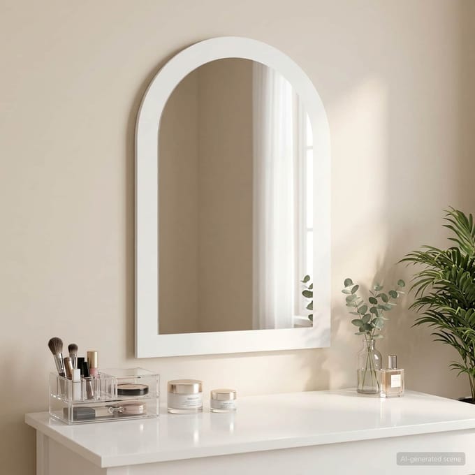 vidaXL - Spiegel - FAUSKE - Wit - 43 - x - 3,5 - x - 77 - cm