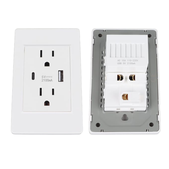 Stopcontact USB Type C Wandcontactdoos Multifunctioneel Hoge Veiligheid Stopcontact voor Thuis