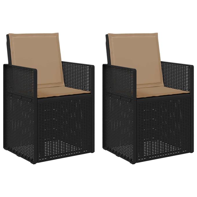 vidaXL - Tuinstoelen - 2 - st - Antracietkleurig - en - taupe - PP