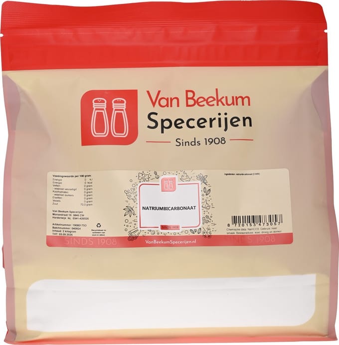 Van Beekum Specerijen - Natriumbicarbonaat / Baking Soda - 2 KG (hersluitbare stazak)