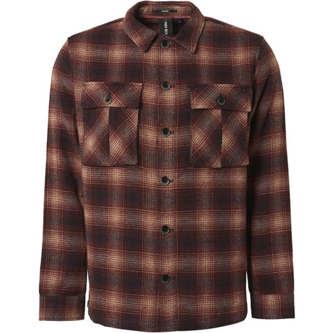 No Excess Overshirt Button Closure Check With Wool Brandy Größe: XL | Leichte Jacken Outlet | Herren | Weiß