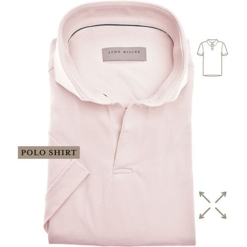 John Miller The Miller Short Sleeve Hyperstretch Poloshirt Licht Roze / male