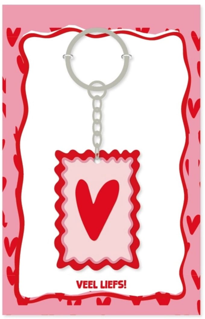 KP® Sleutelhanger Rechthoek Hartje