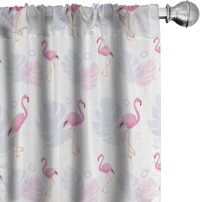 ABAKUHAUS – Hawaii-gordijnen – 2x75x245 cm – microvezel, halfdonkerend, pastelwit