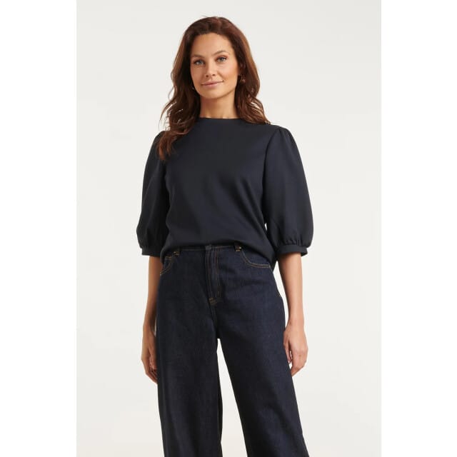Smashed Lemon Stretch top met pofmouwen |